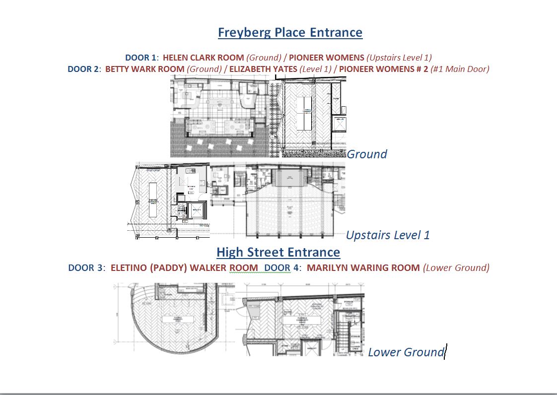 Freyberg Place and High Street entrance information repeated as an image